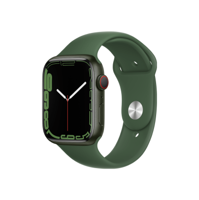 Apple Watch S7 GPS Cellular 45mm Green Case Clover Sport Band